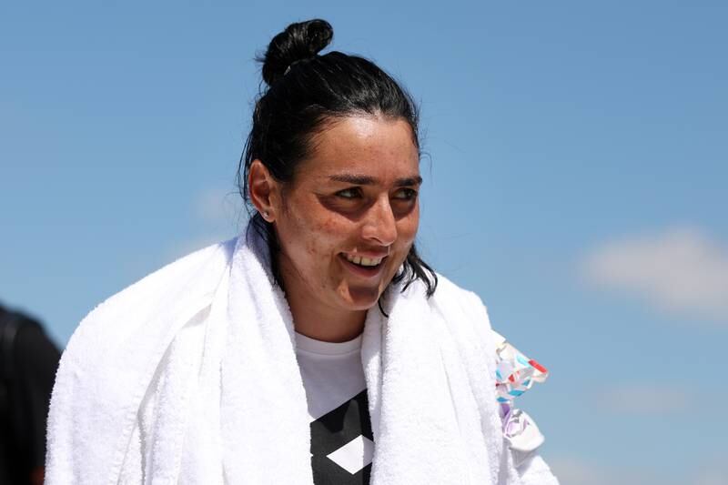 Ons Jabeur of Tunisia faces Elena Rybakina in the 2022 Wimbledon women's final on Saturday, July 9. Getty Images