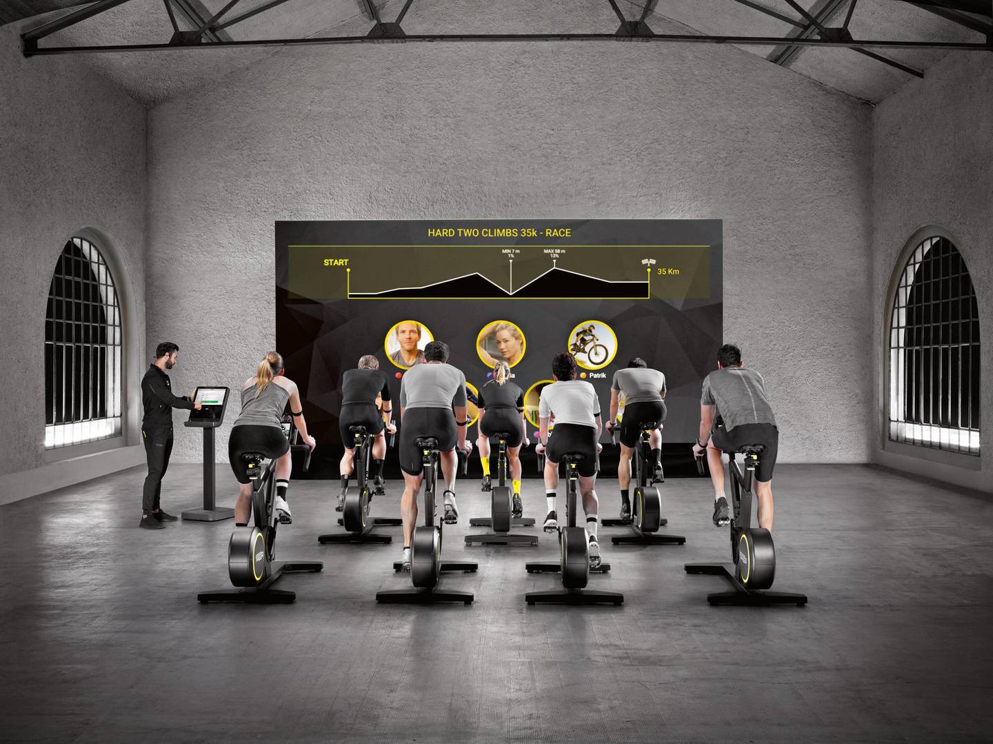 Technogym's SkillBike is the first stationary bike to be equipped with real gears, which allows users to replicate the dynamics of hill riding