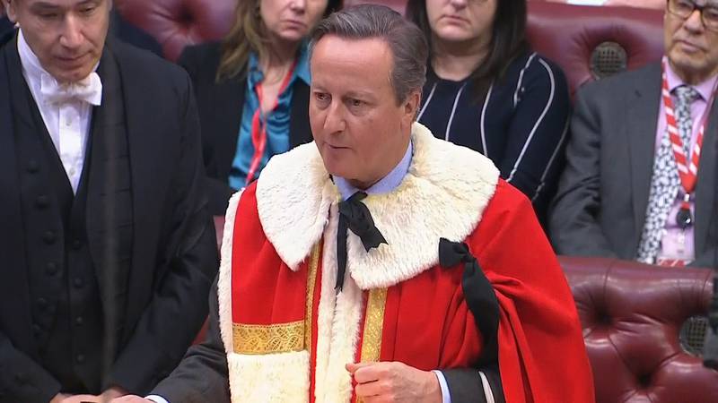 David Cameron on his first day in the House of Lords. PA 