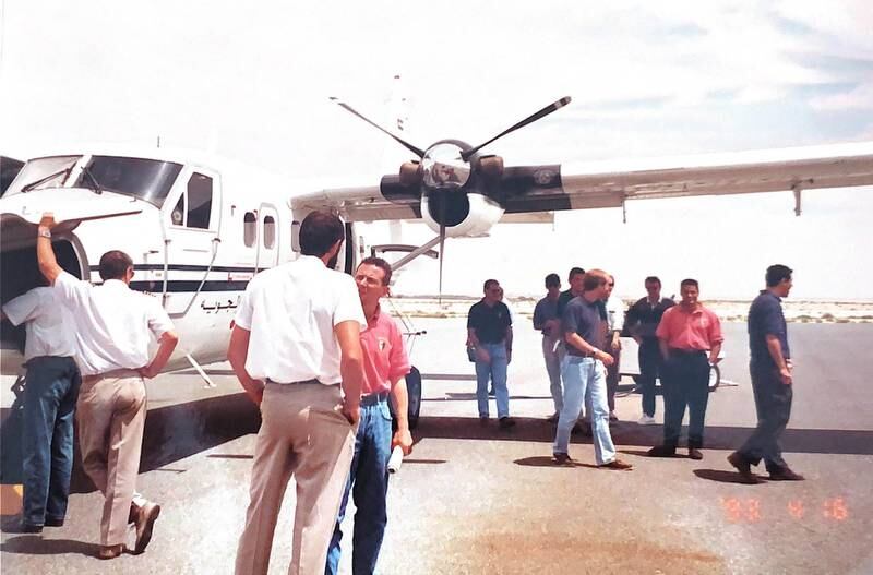 "Sometimes we would charter our own flights on a small plane, a Twin Otter which was used to fly people in and out of the desert or oil workers in and out of the islands" Andy Cole said. Photo: Andy Cole