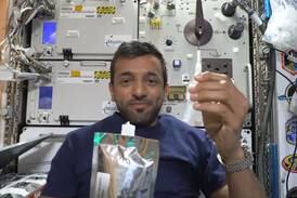 Emirati astronaut Sultan Al Neyadi shows how he makes coffee on the International Space Station. Screengrab/Twitter