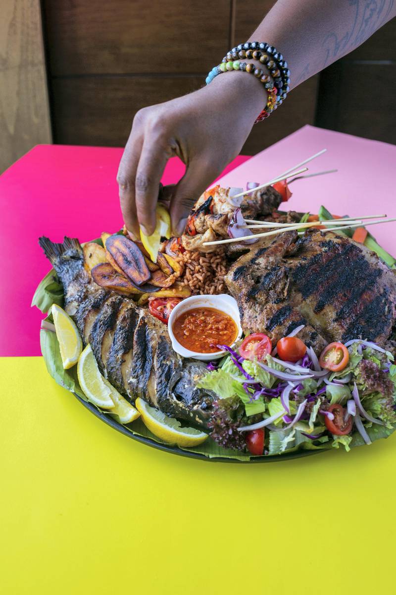 The orobo platter from newly opened The Gbemi's Kitchen in Dubai