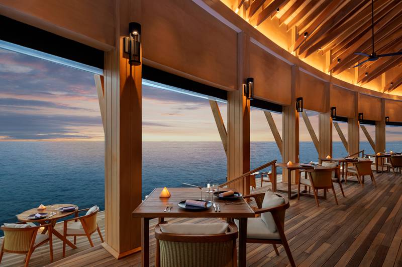 Origin restaurant boasts sweeping views out to sea. 