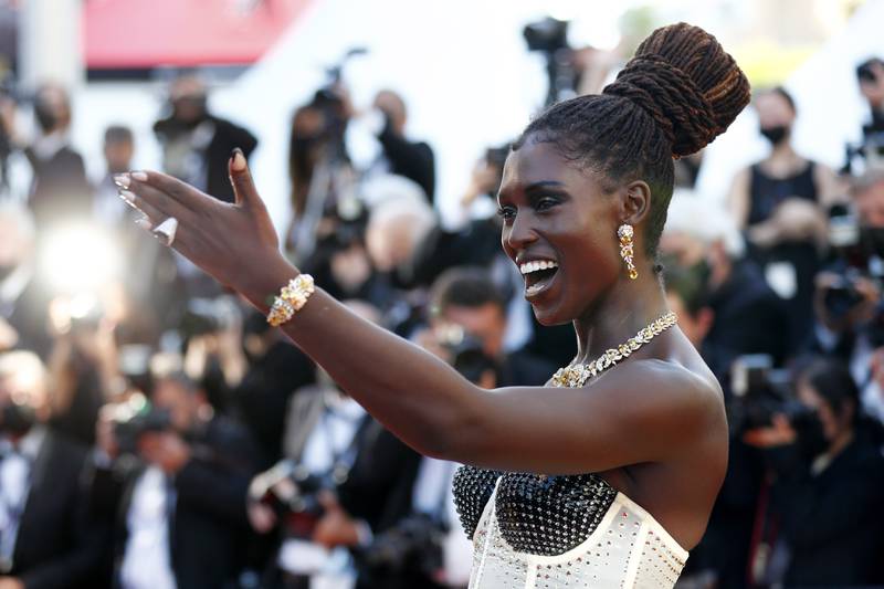 Jodie Turner-Smith wears Gucci high jewellery on the Cannes red carpet. Reuters