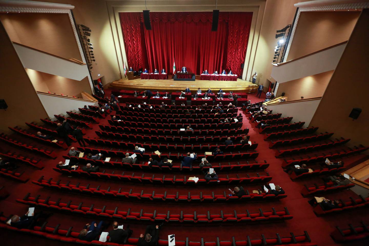 Lebanese members of Parliament attend a parliamentary session at the Unesco Palace in Beirut, Lebanon. Reuters