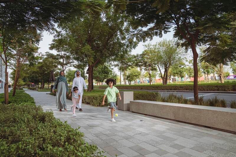 Aljada community in Sharjah has two 4.4km boulevards lined with several layers of trees. 