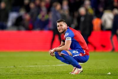 Crystal Palace's Joel Ward after conceding an own-goal against Spurs. PA 