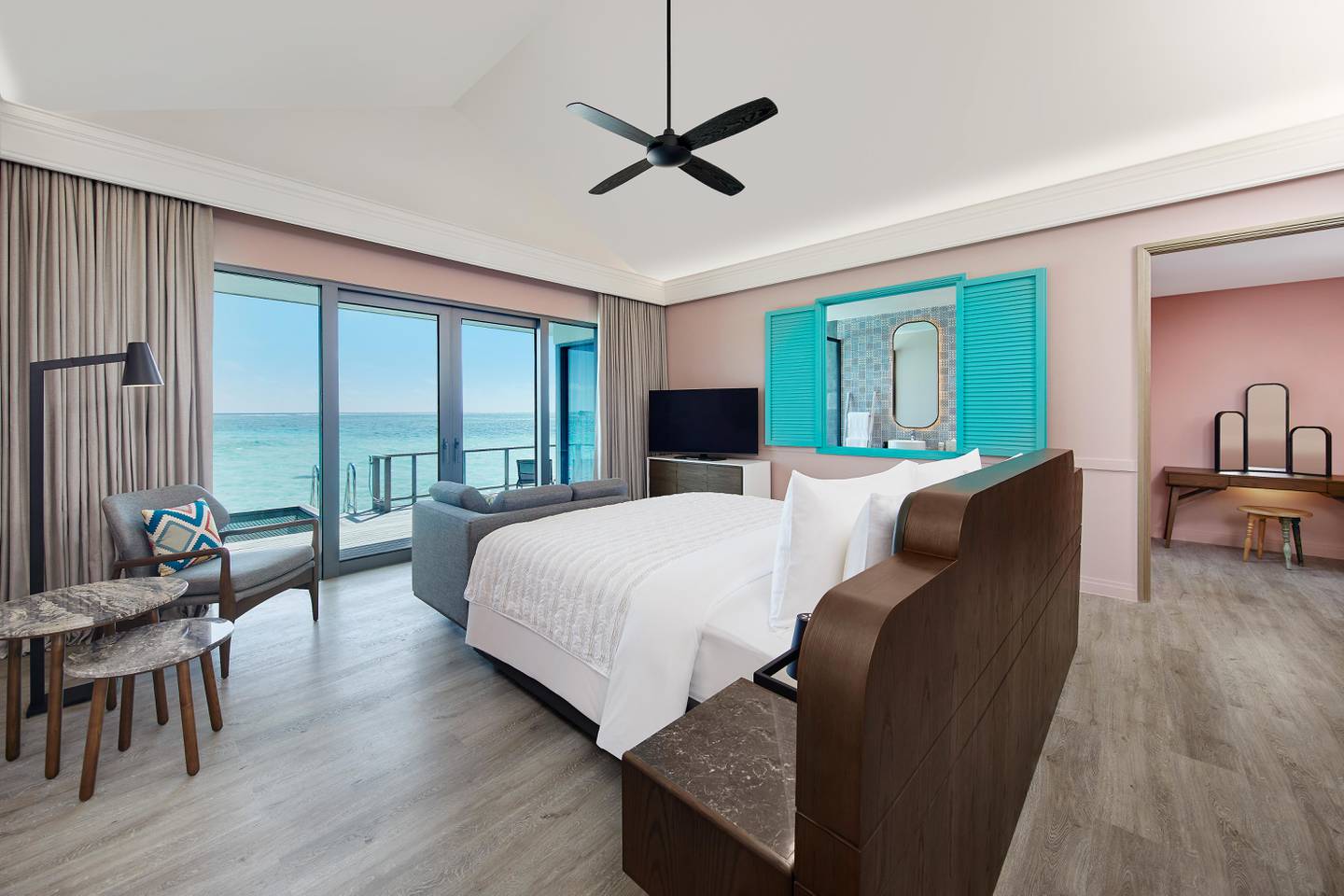 The overwater villa at the property. Photo: Le Meridien Maldives Resort & Spa