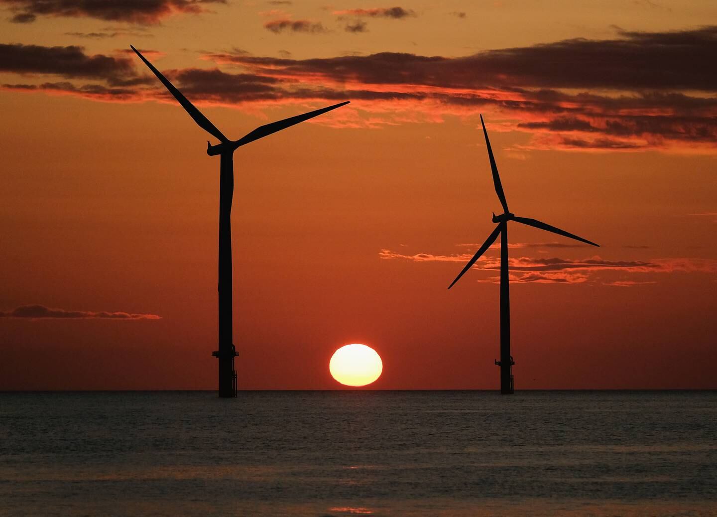 There has been an unusual shortage of big autumnal blows to drive the large North Sea wind turbine farms. Getty Images
