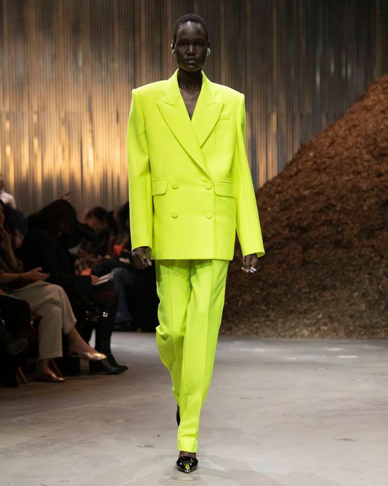 A neon suit from the autumn/winter 2022 collection.