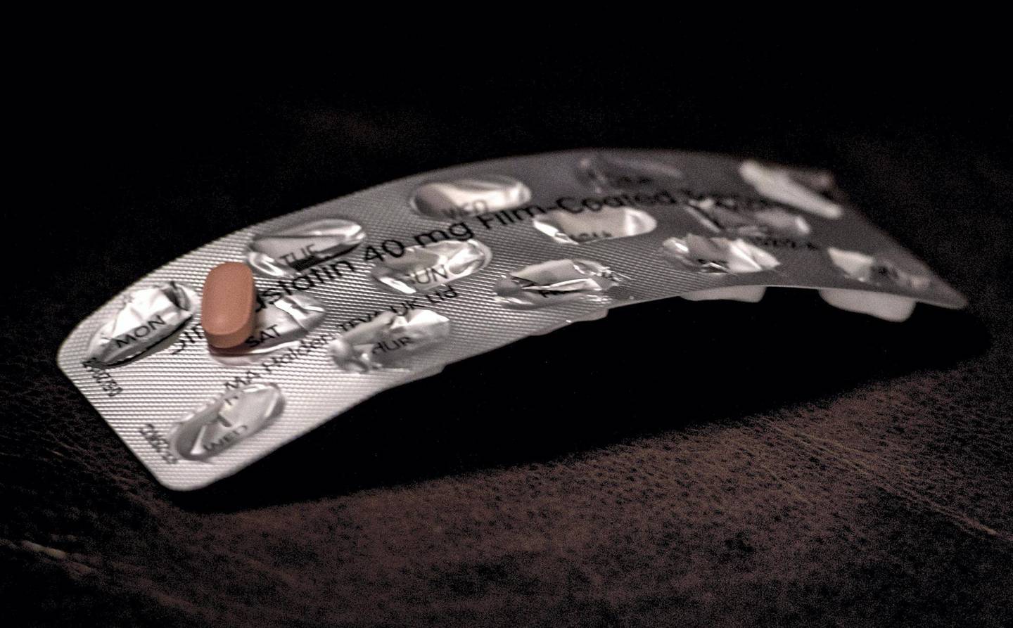 A statin tablet on an empty packet. (Photo by Lauren Hurley/PA Images via Getty Images)