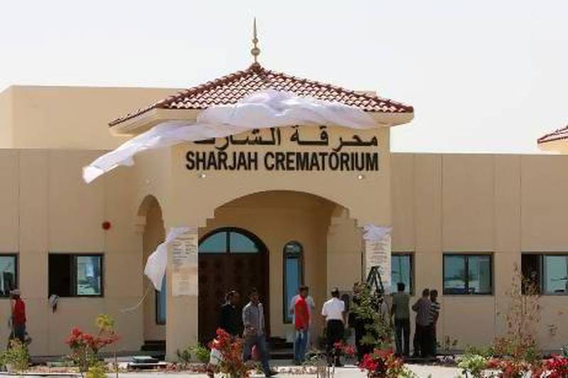 The crematorium, the fourth of its kind in the country, is located in Al Juwaiza. It was built on 10 acres of land gifted to the community four years ago by Dr Sheikh Sultan bin Mohammed Al Qasimi, Ruler of Sharjah. Pawan Singh / The National