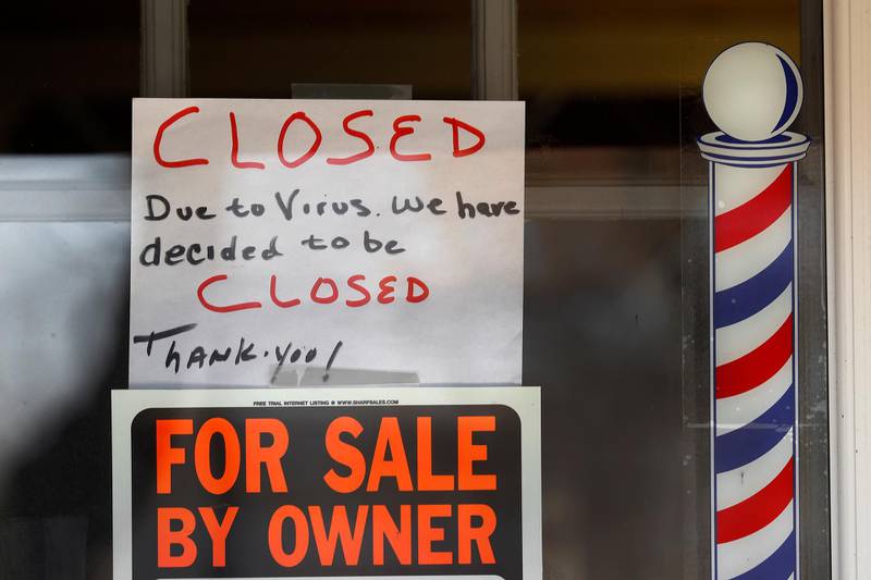 A shop window in Grosse Pointe Woods, in the US state of Michigan.  AP Photo