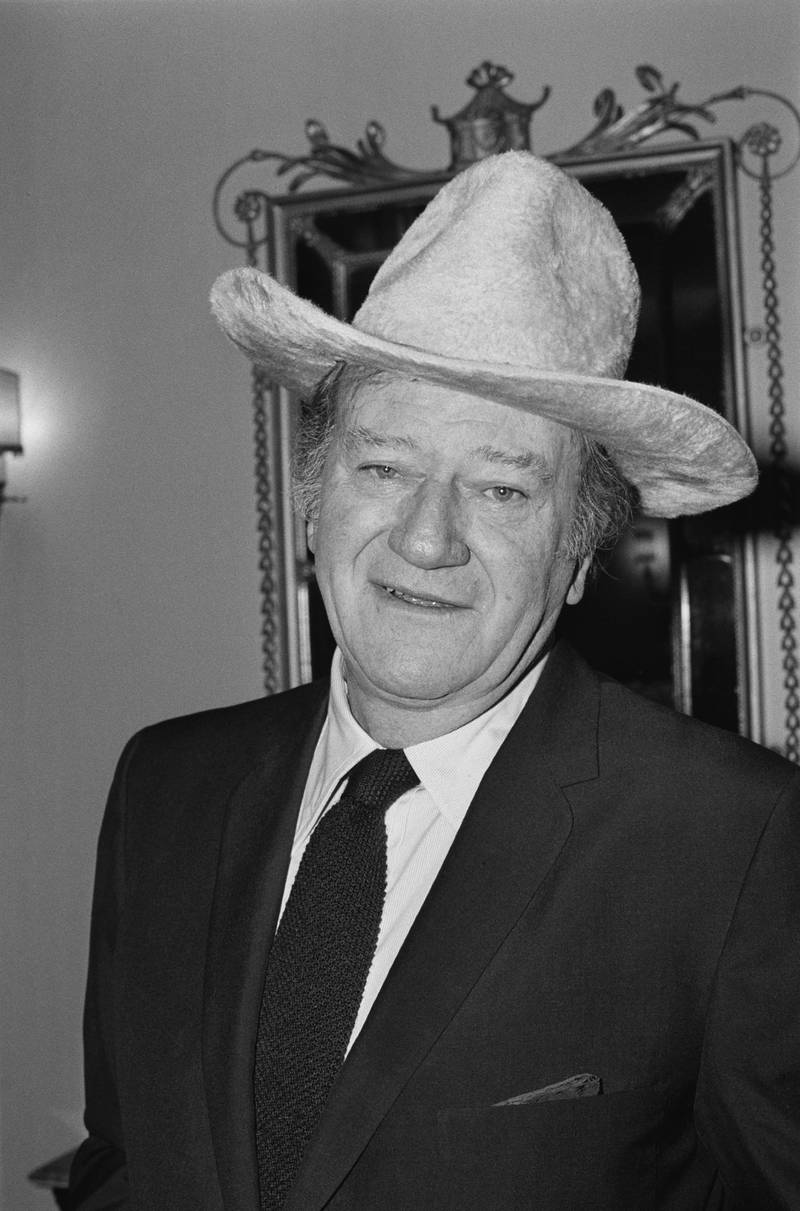 American actor and filmmaker John Wayne (1907 - 1979), London, UK, 18th January 1974. (Photo by Victor Blackman/Daily Express/Hulton Archive/Getty Images)