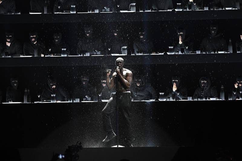During his scintillating performance, Stormzy attacked British prime minister Theresa May and the Daily Mail newspaper. Gareth Cattermole/Getty Images