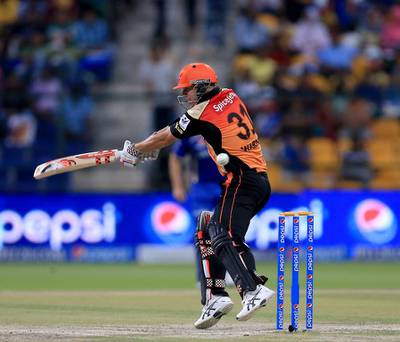 David Warner's 58 set the Sunrisers on their way to victory over Kings XI. Ravindranath K / The National