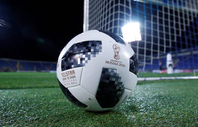 The official ball of the 2018 World Cup in Russia - Telstar 18. Reuters