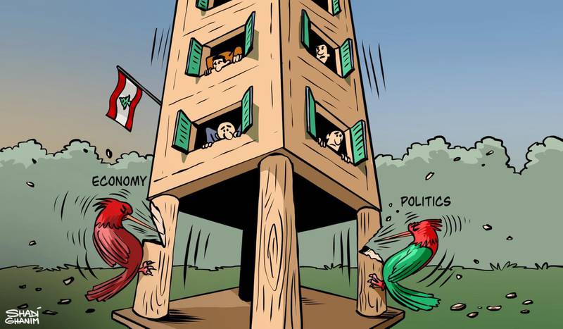 Our cartoonist's take on the state of Lebanese politics and the economy