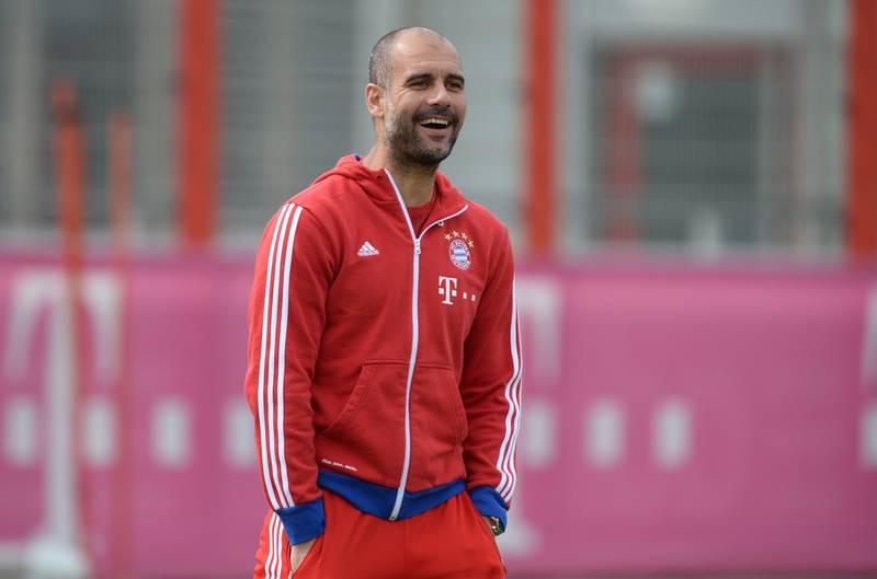 Pep Guardiola conducting a Bayern Munich club training session earlier this year in Munich. Christof Stache / AFP / March 25, 2015