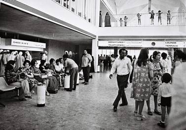Inside Bateen Airport at some point during the 1970s. Courtesy: Ron McCulloch  