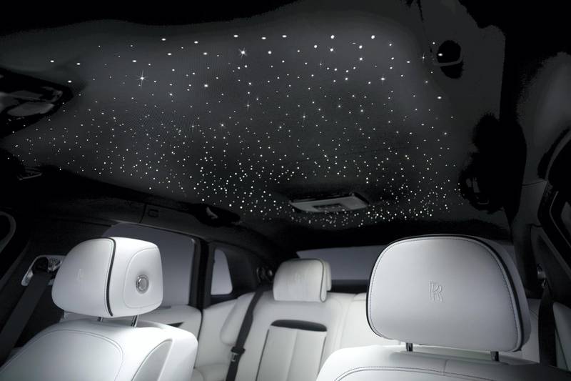 Rolls-Royce's signature starry cabin roof.