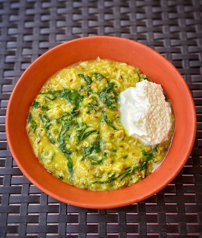 The addition of seasonal vegetables, such as spinach, make khichdi an adaptable and nutrition-packed one-pot meal.