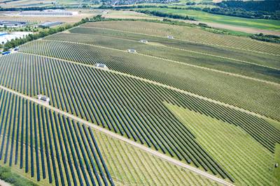 A solar cell power plant in Foehren, Rhineland-Palatinate state, Germany. Photo Michael Gottschalk / Photothek via Getty Images 