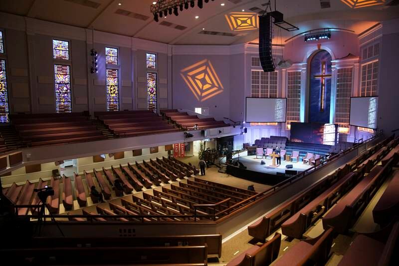 The sanctuary at Mississippi Boulevard Christian Church. AP