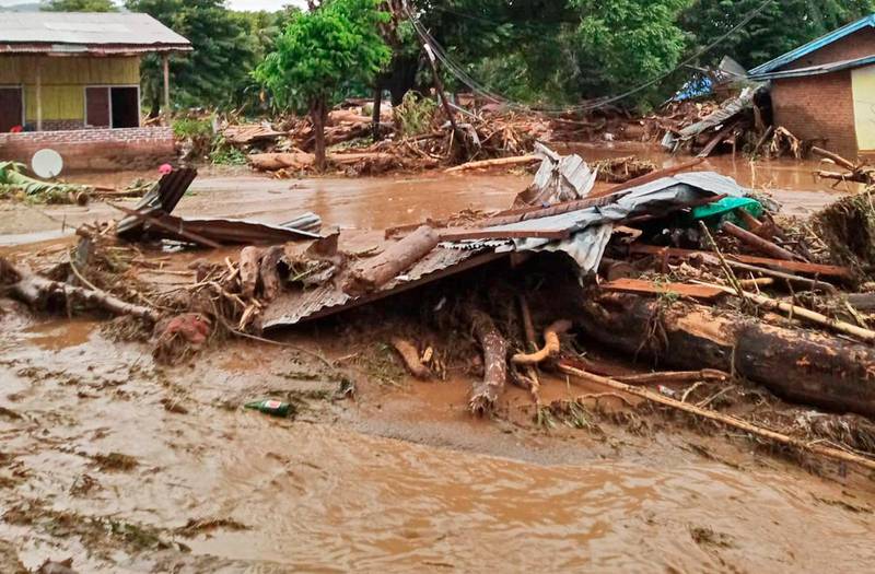 Indonesia's disaster agency said thousands of people had been displaced by the flash floods. AP