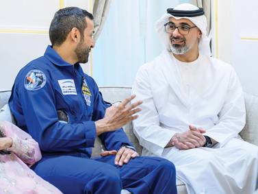Sheikh Khaled bin Mohamed visits UAE astronaut Sultan Al Neyadi in Al Ain