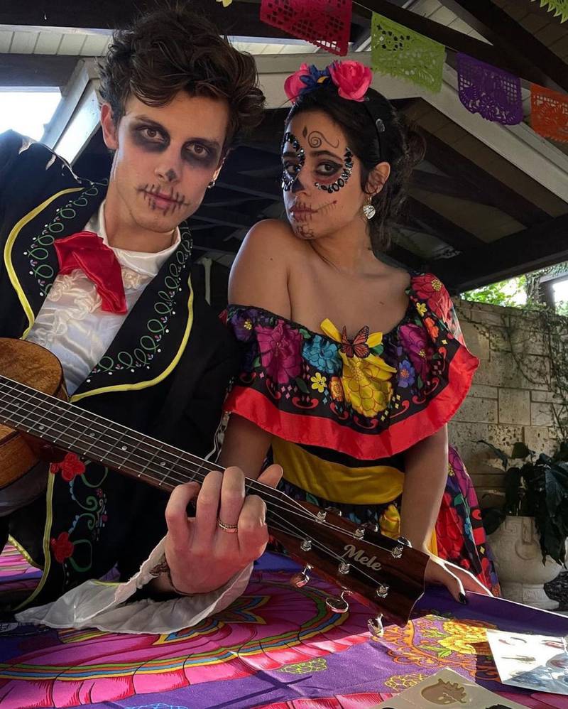 Camila Cabello and Shawn Mendes dressed as figures from Mexico's Day of the Dead