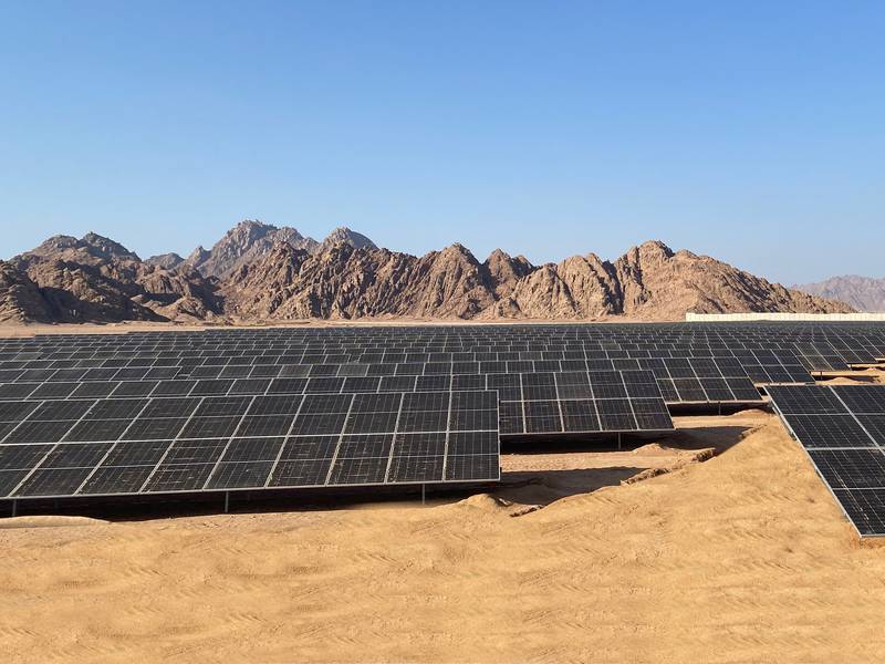 A solar power plant at Sharm El Sheikh, Egypt, developed by the UAE’s Masdar and Egypt’s Infinity.