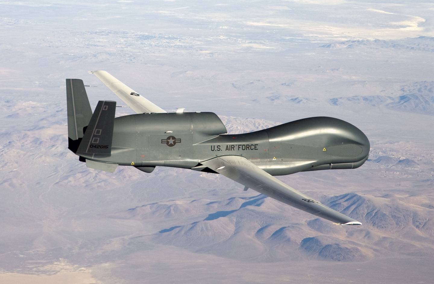 An RQ-4 Global Hawk unmanned aircraft like the one shown is currently flying non-military mapping missions over South, Central America and the Caribbean at the request of partner nations in the region. Photo: US Air Force)