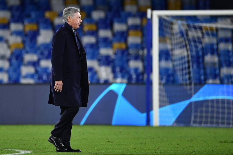 Carlo Ancelotti guided Napoli through to the last 16 of the Champions League. AFP