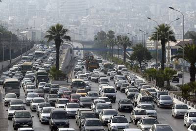 A traffic jam in Algiers, Algeria. Economic growth is forecast to slow. Anis Belghoul / AP