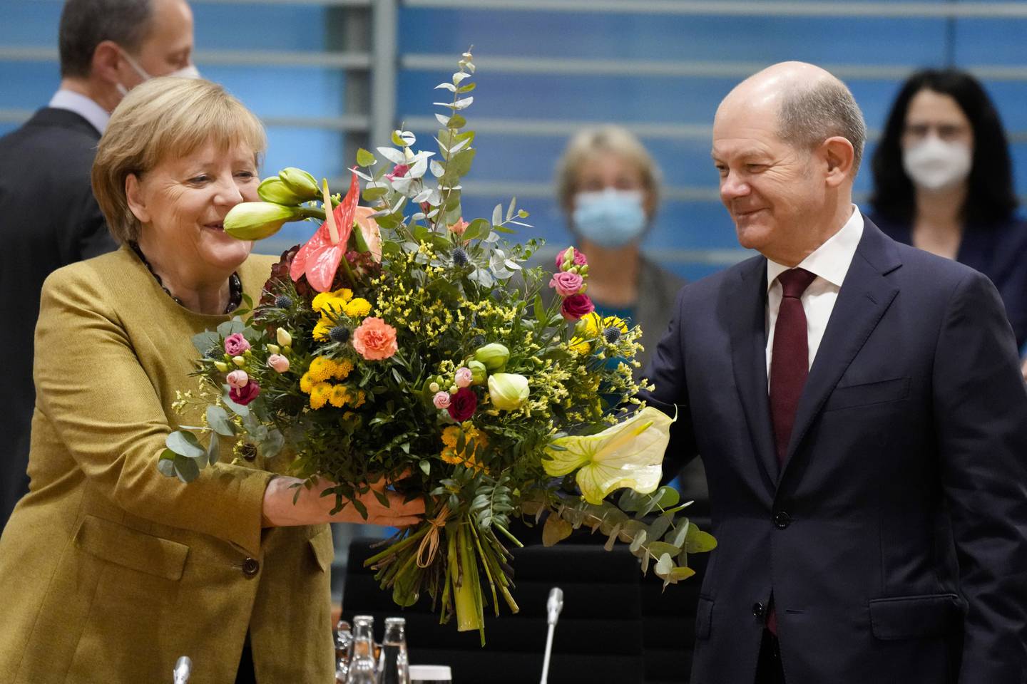 Olaf Scholz succeeds Angela Merkel in the chancellery, becoming the fourth leader of a reunified Germany. AP 