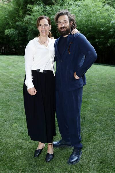 Roberta Armani and Tommaso Paradiso attend the Giorgio Armani fashion show. Getty Images
