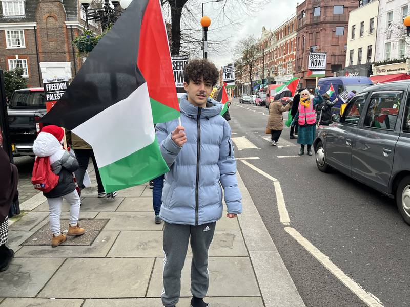 British-Palestinian Zino Masoud said he wants Gaza to be discussed in his school. Photo: The National