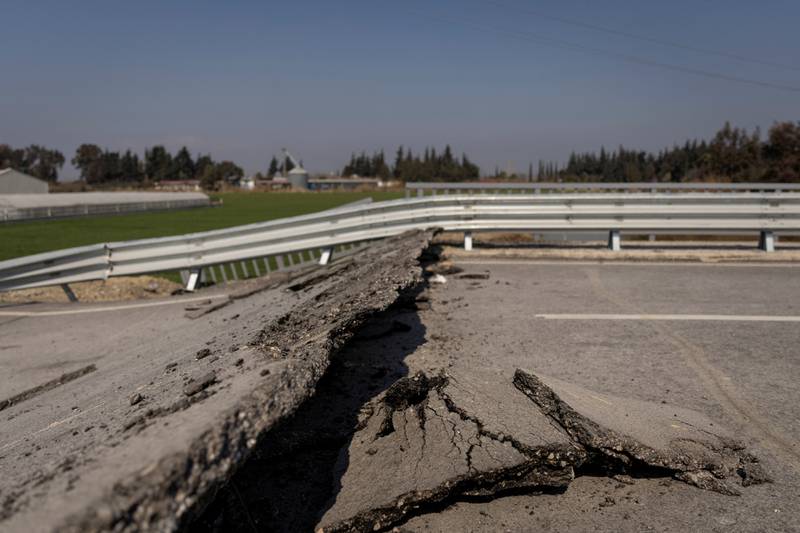 A motorway damaged by the quake, in Hatay, Turkey. Reuters
