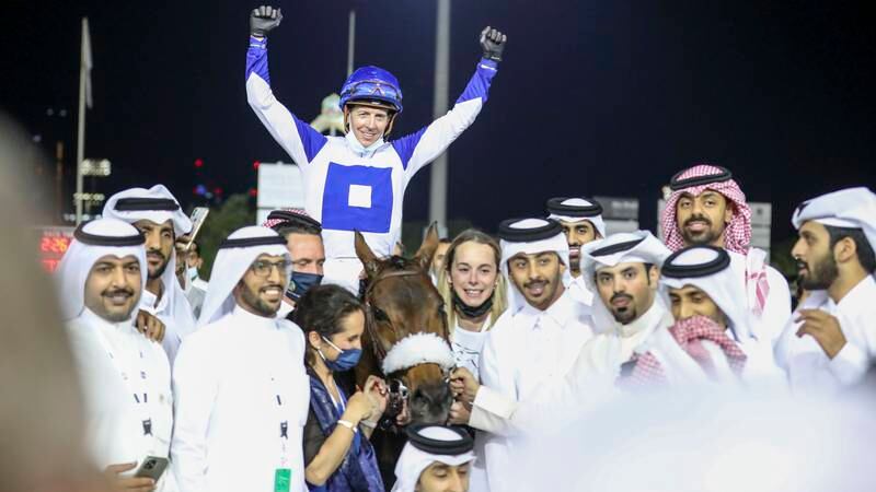 An image that illustrates this article Lady Princess helps Fourcy enjoy birthday by winning Dh5m Jewel Crown