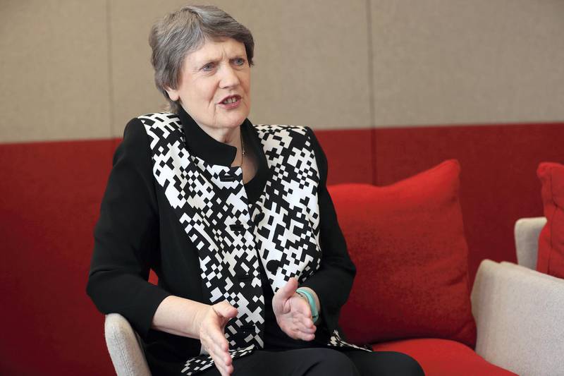 Abu Dhabi, United Arab Emirates - May 9th, 2018: Interview with Helen Clark, UNDP administrator and former prime minister of New Zealand. Wednesday, May 9th, 2018 at New Zealand Embassy, Abu Dhabi. Chris Whiteoak / The National