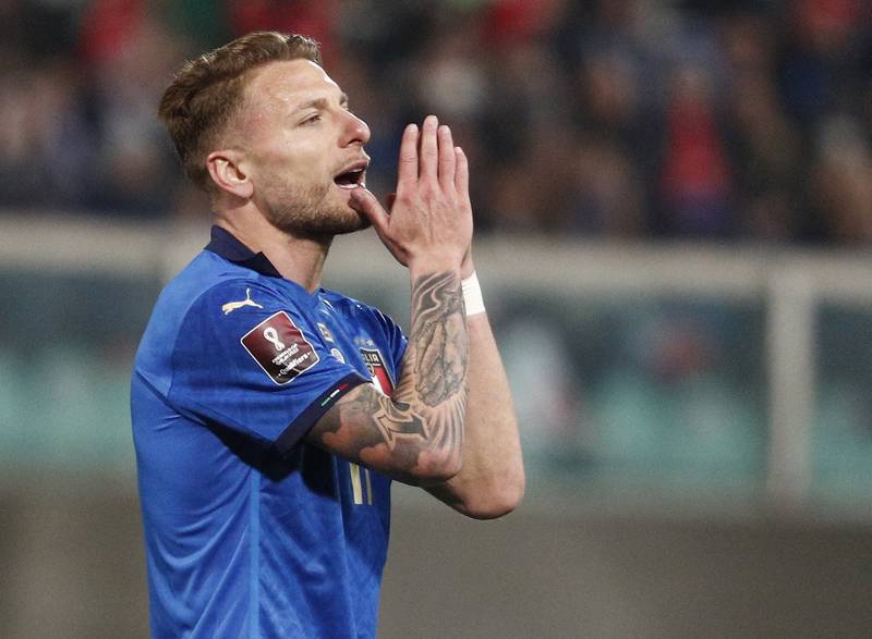 Italy's Ciro Immobile shows his frustration. Reuters