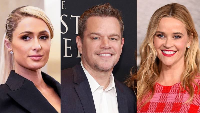 From left: Paris Hilton, Matt Damon and Reese Witherspoon have all thrown their weight behind promoting and selling cryptocurrencies and NFTs. Reuters, AFP and AP