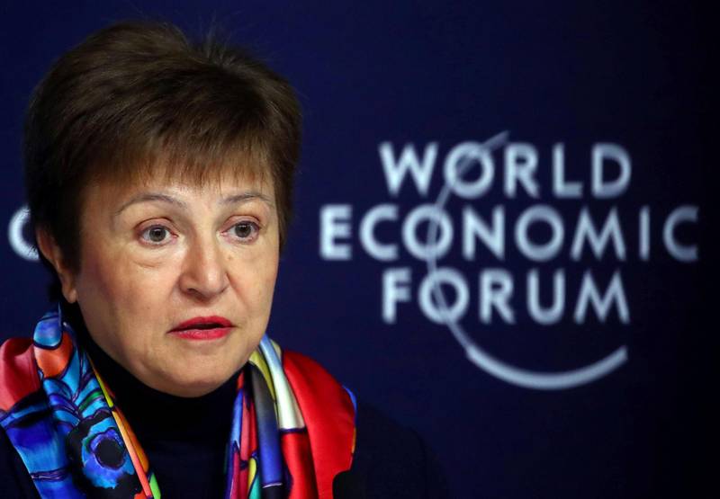 FILE PHOTO: IMF Managing Director Kristalina Georgieva speaks at a news conference ahead of the World Economic Forum (WEF) in Davos, Switzerland January 20, 2020. REUTERS/Denis Balibouse/File Photo