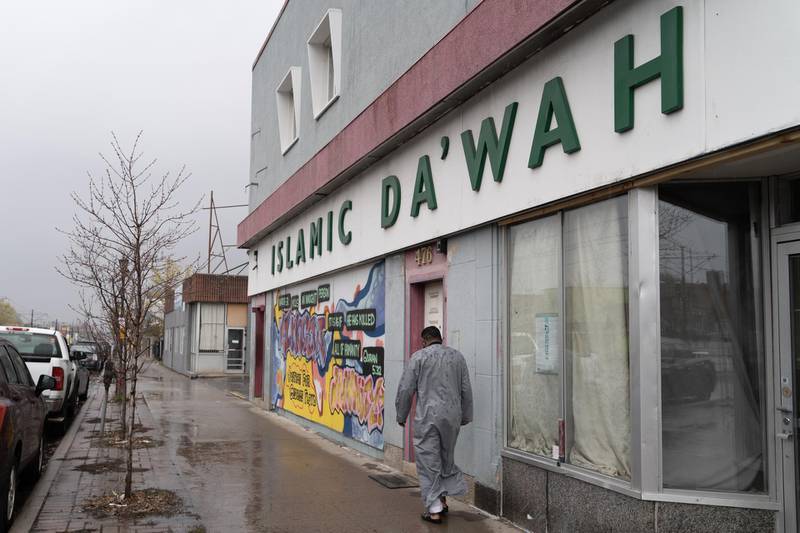 A man walks toward the Da'wah Mosque in Saint Paul, Minnesota. Willy Lowry / The National