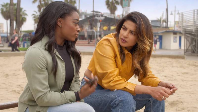 Priyanka Chopra talking to Simone Biles in new YouTube series, 'If I Could Tell You Just One Thing'. YouTube