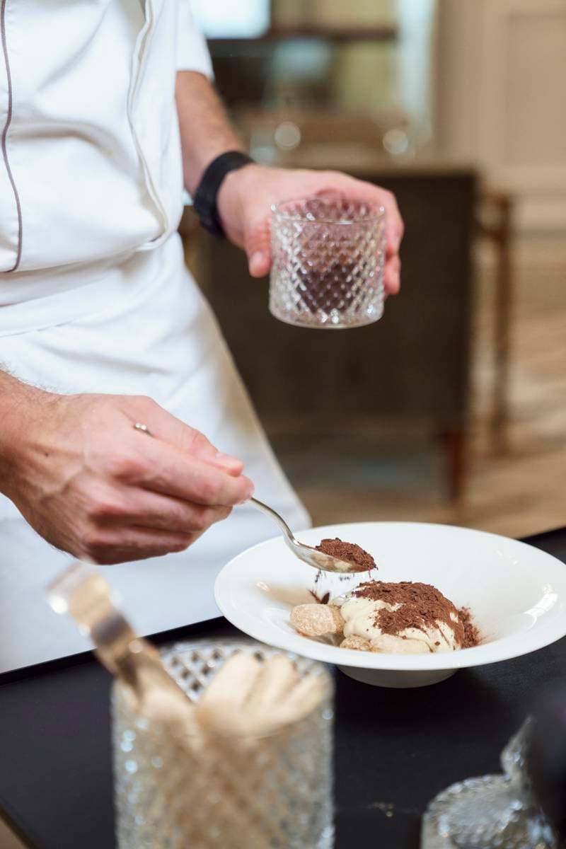 The tiramisu is light and creamy, with a kick from the classic espresso-chocolate flavour. 