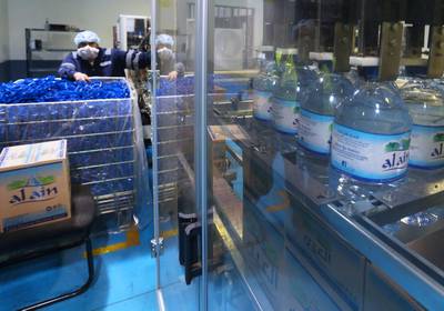 Agthia built a high-speed bottling line for Al Ain water last year, expanding capacity by 60 per cent. Delores Johnson / The National
