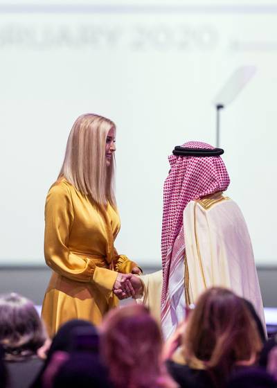 DUBAI, UNITED ARAB EMIRATES. 16 FEBRUARY 2020. Ivanka Trump at Global Women’s Forum Dubai.(Photo: Reem Mohammed/The National)Reporter:Section: