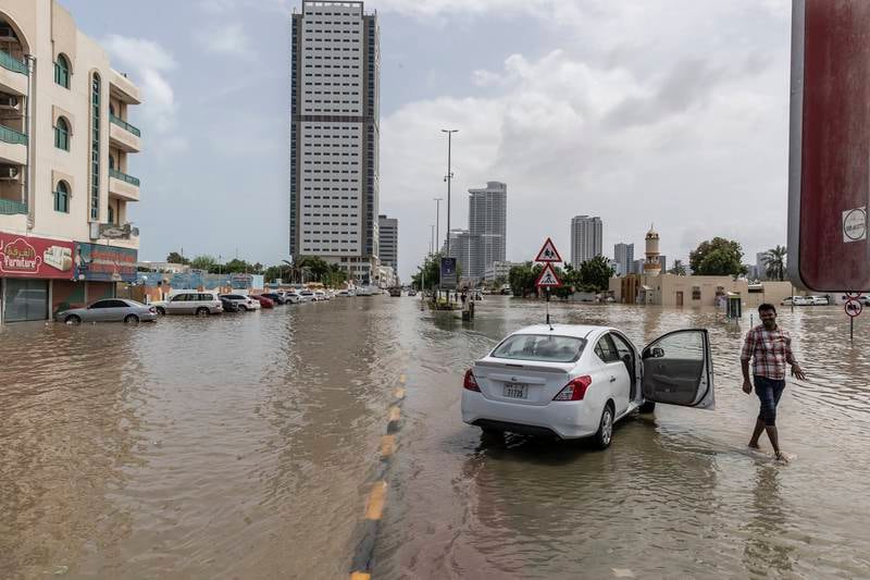 Flooding in Fujairah city. Antonie Robertson/The National
